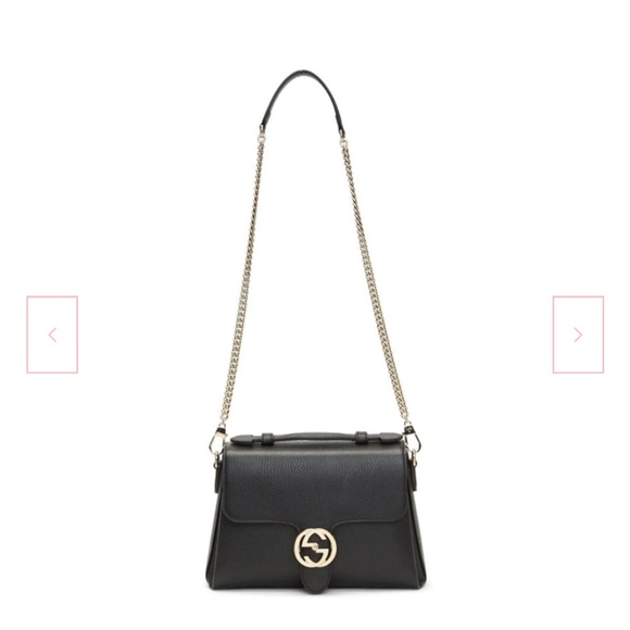 GUCCI Dollar Calfskin Interlocking
GG Top Handle Shoulder Bag Black authentic - Picture 14 of 16